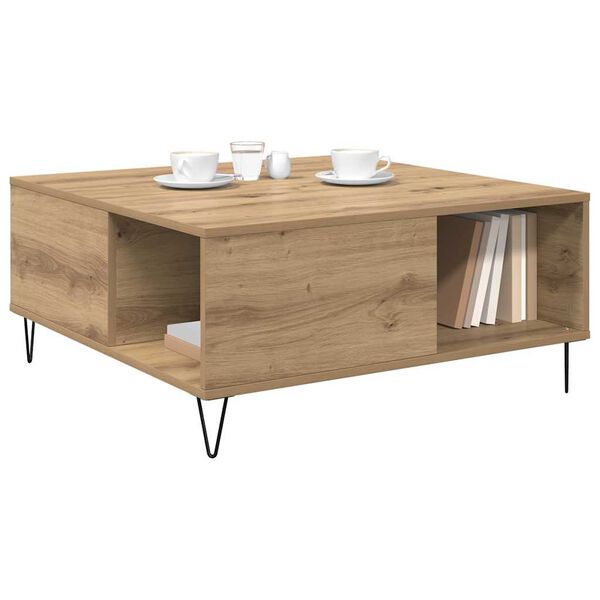 vidaXL Coffee Table Artisan Oak 80 x 80 x 36.5 cm Engineered Wood