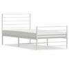vidaXL Metal Bed Frame without Mattress with Footboard White 90x200cm