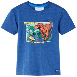 vidaXL Kids' T-shirt Dark Blue Melange 116