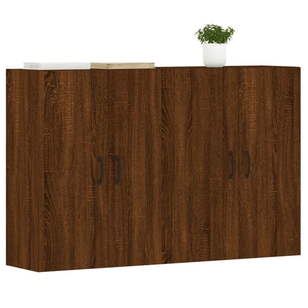 vidaXL Wall Mounted Cabinets 2 pcs Brown Oak Engineered Wood
