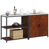 vidaXL Kitchen Storage Set with Shelf 2 pcs Rusty Weathering Steel