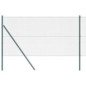 vidaXL Welded Wire Fence Ground Fix 25 x 1 m PVC-Coated Steel Green