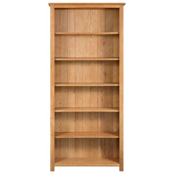 vidaXL 6-Tier Bookcase 80x22.5x170 cm Solid Oak Wood