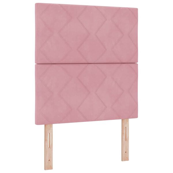 vidaXL Headboard Height Adjustable with Headboard Pink 80 cm Velvet