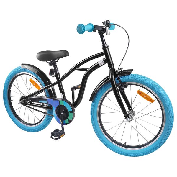 vidaXL Kids Bike 18'' for 5-7 Years Old Black