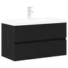 vidaXL Sink Cabinet Black oak 80 x 39 x 62 cm Engineered wood