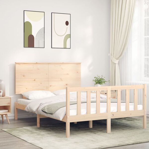 vidaXL Bed Frame without Mattress 140x190 cm Solid Wood Pine