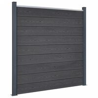 vidaXL Fence Panel Set Grey 180x186 cm WPC