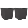 vidaXL Garden Planters Black 2 pcs 50x50x50 cm Steel