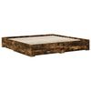 vidaXL Bed Frame with Drawer Grey Sonoma 200 x 200 cm Engineered Wood