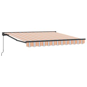 vidaXL Retractable Awning Manual Blue and Orange 300 x 250 cm