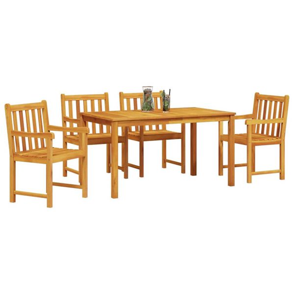 vidaXL Garden Dining Set 5 pcs Brown Solid Acacia Wood