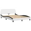 vidaXL Bed Frame without Mattress "Zadar" White and Black 140x190 cm Faux Leather