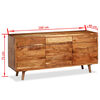 vidaXL Sideboard Solid Wood with Carved Doors 160x40x75 cm