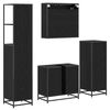 vidaXL Bathroom Furniture Set 4 pcs Black Oak Engineered Wood