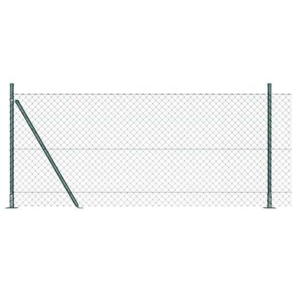 vidaXL Chain Link Fence with Posts Green 0.8 x 25 m Steel