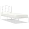 vidaXL Metal Bed Frame without Mattress with Headboard White 90x200cm