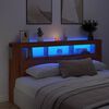 vidaXL LED Headboard Artisan Oak 200x18.5x103.5 cm Engineered Wood