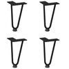 vidaXL Hairpin Legs for Coffee Table 4 pcs Black 20 cm Solid Steel