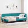 vidaXL Corner Bed Frame with Headboard Turquoise 90 cm x 190 cm Velvet