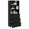vidaXL Highboard 2 pcs Black Oak Engineered Wood