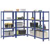 vidaXL 4-Layer Storage Shelves 4 pcs Blue Steel&Engineered Wood