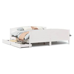 vidaXL Bed Frame without Mattress White 200x200 cm Solid Wood Pine