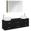 vidaXL Bathroom Furniture Set 4 pcs Black Oak
