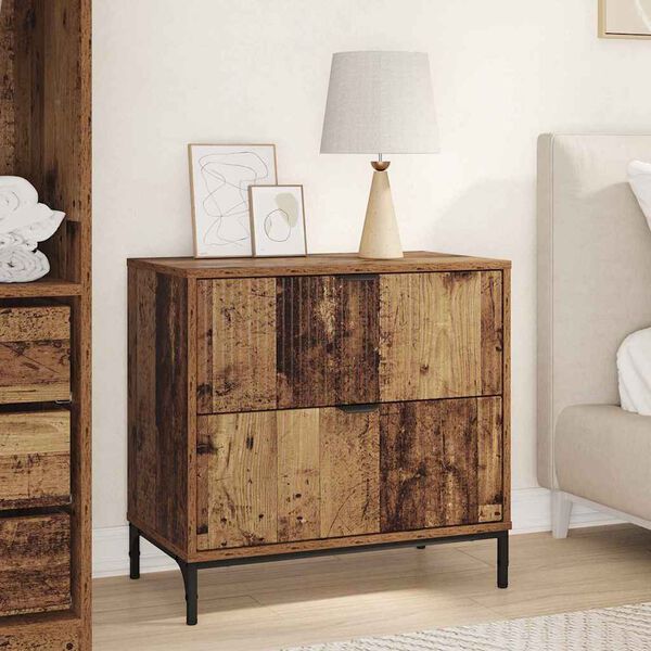 vidaXL Bedside Table Old wood 63.5 x 36 x 61 cm Engineered wood