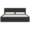 vidaXL Bed Frame with Headboard Black 200 x 200 cm Solid Pine Wood