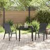 vidaXL Garden Dining Set 3 pcs Black Powder-coated Steel
