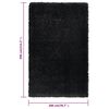 vidaXL High Pile Shaggy Rug Black 200x290 cm 50 mm