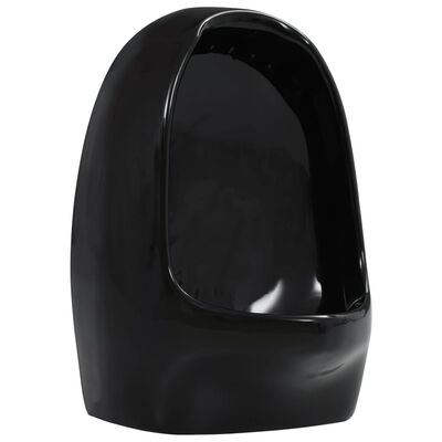vidaXL Wall Hung Urinal with Flush Valve Ceramic Black