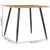 vidaXL Dining Table Oak and Black 80.5x80.5x73 cm MDF