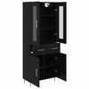 vidaXL Highboard with Drawer 2 pcs Black Oak Engineered Wood