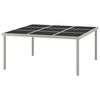 vidaXL Garden Dining Table 170x170x74.5 cm Glass and Steel