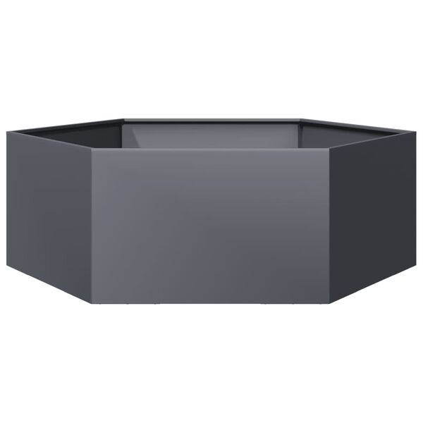 vidaXL Garden Planter Anthracite Hexagon 138x120x45 cm Steel