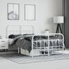 vidaXL Metal Bed Frame without Mattress with Footboard White 120x190cm