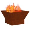 vidaXL Fire Pit Brown 60 x 60 x 35 cm Weathering Steel