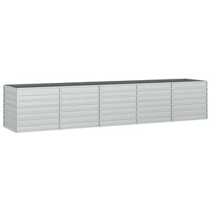 vidaXL Garden Raised Bed 400x80x77 cm Galvanized Steel Silver