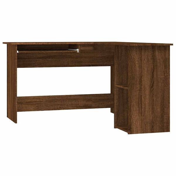 vidaXL Corner Desk Brown Oak 120x140x75 cm Engineered Wood