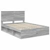 vidaXL Bed Frame Grey Sonoma 140 x 200 cm Solid Pine Wood