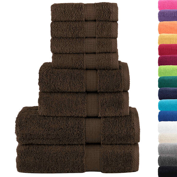 vidaXL 8 Piece Premium Towel Set SOLUND Brown 600 gsm