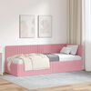 vidaXL Corner Bed Frame with Headboard Pink 80 cm x 200 cm Velvet