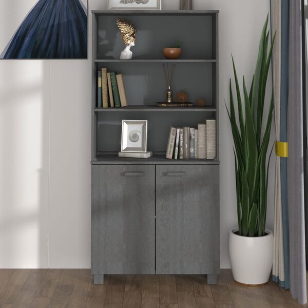 vidaXL Highboard HAMAR Solid Wood Pine Dark Grey
