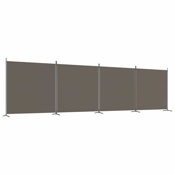 vidaXL 4-Panel Room Divider Anthracite 698x180 cm Fabric