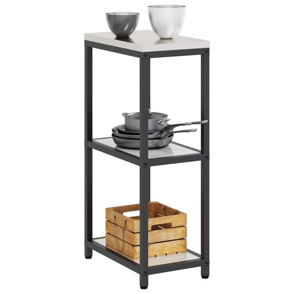 vidaXL Kitchen Storage with Shelf Silver 30 x 50 x 92 cm Steel