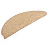 vidaXL Stair Mats 15 pcs 56x17x3 cm Light Brown Half Round