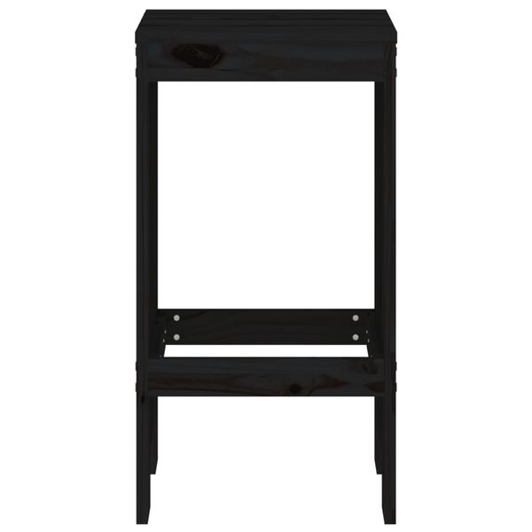 vidaXL Bar Stools 2 pcs Black 40x36x75 cm Solid Wood Pine