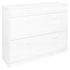 vidaXL Shoe Cabinet with 2 Flaps White 113x35x89 cm Solid Pine Wood